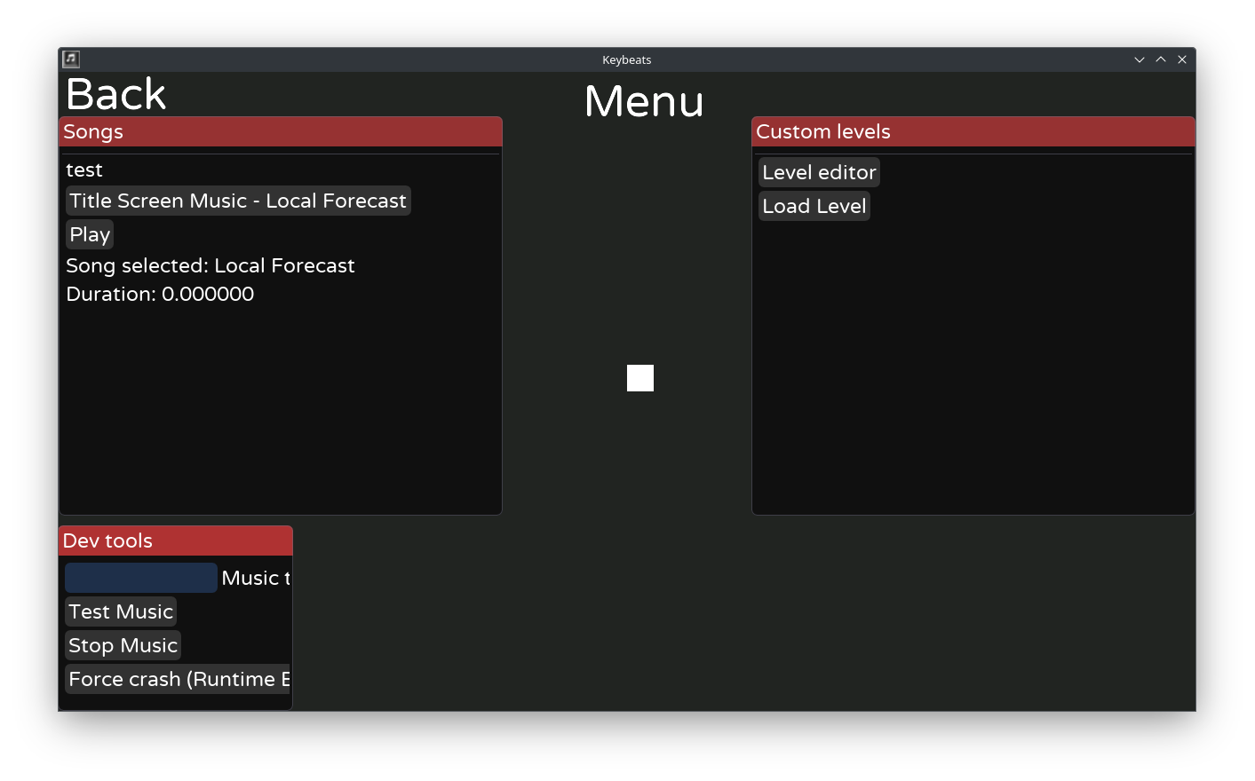 The game screen from Keybeats.