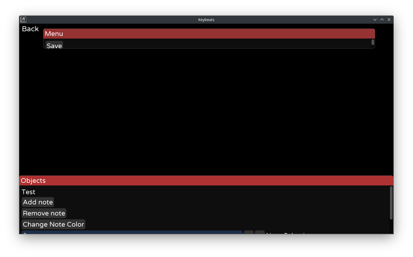 The level editor in Keybeats.